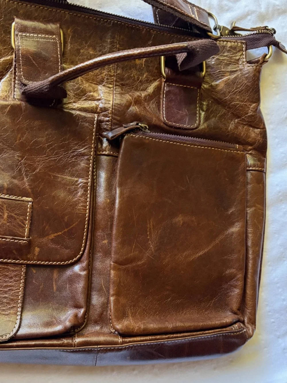 Italian leather and Italian made Men's shoulder and hand bag